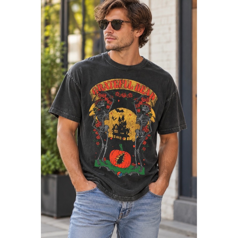 Abercrombie & Fitch Grateful Dead Halloween Graphic Tee Black Men's XL